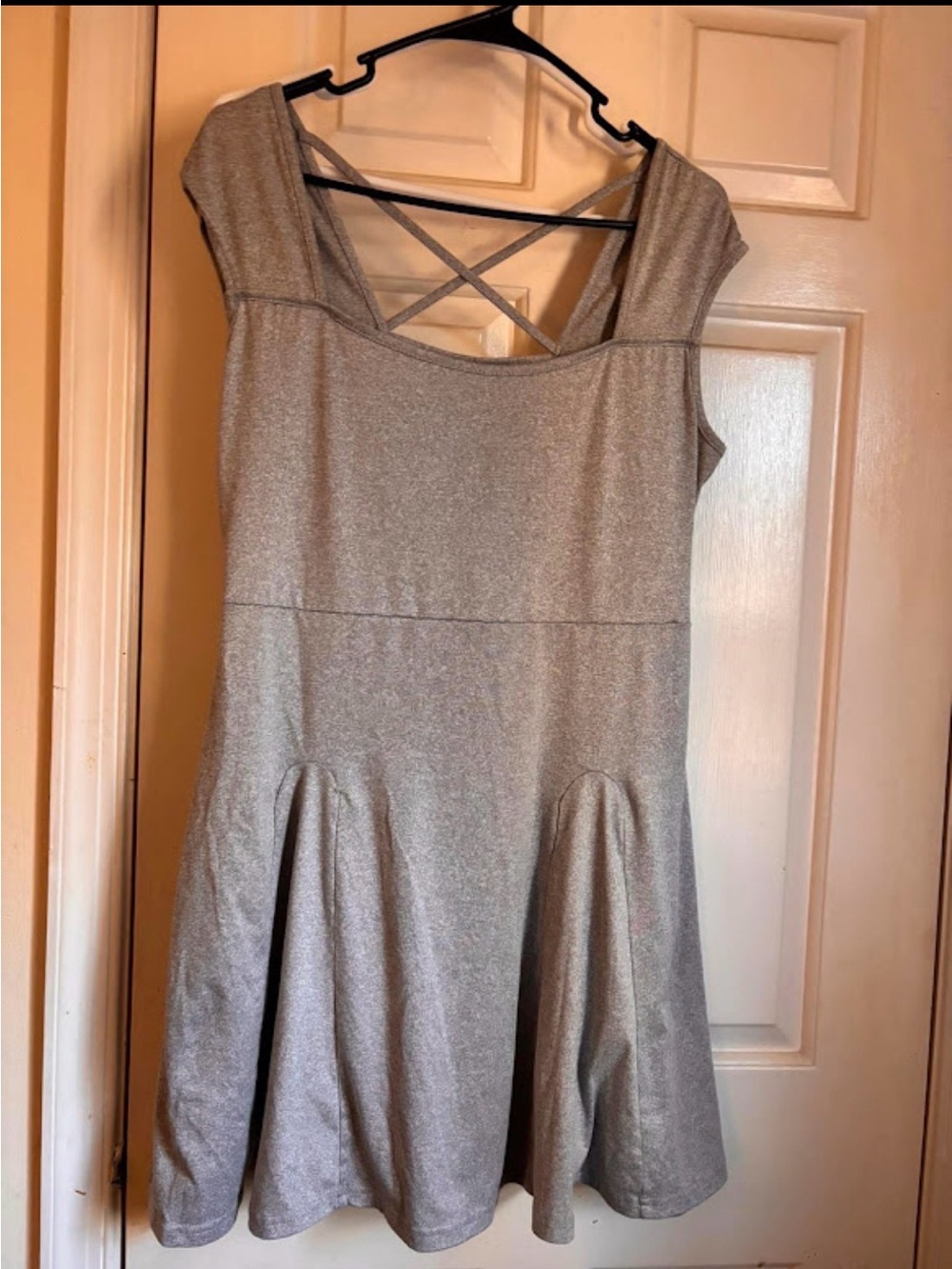 Silver Shimmer Fit & Flare Dress with Strappy Back